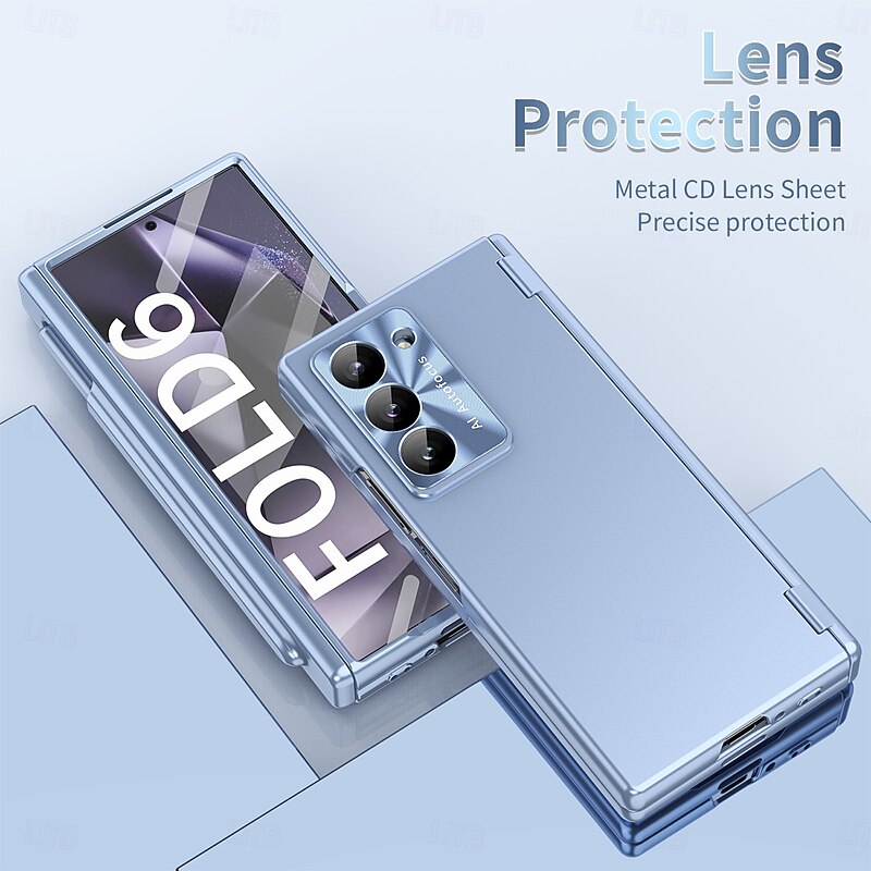 Phone Case For Samsung Galaxy Z Fold 7 Z Fold 6 Z Fold 5 Z Fold 4 Z Fold 3 Back Cover with Screen Protector Magnetic Full Body Protective Retro Armor PC3