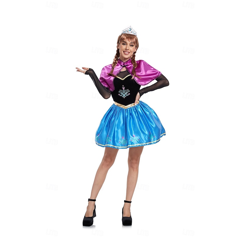Frozen Fairy Tale Princess Anna Dress Costume Sexy Costume Dress Up Movie Cosplay for Women's Adults Halloween Carnival Masquerade Party / Evening Bachelorette Party4