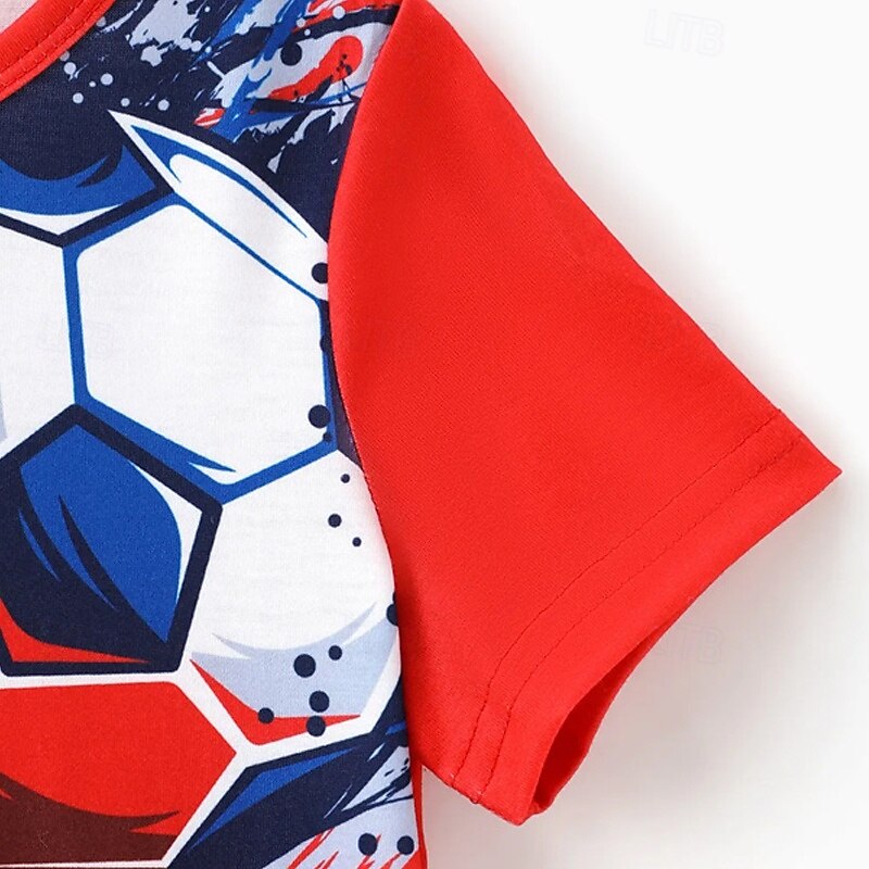 Boys 3D Graphic Football T shirt Tee Short Sleeve Summer Spring Fashion Basic Kids 4-12 Years Crew Neck Outdoor Casual Daily Regular Fit2