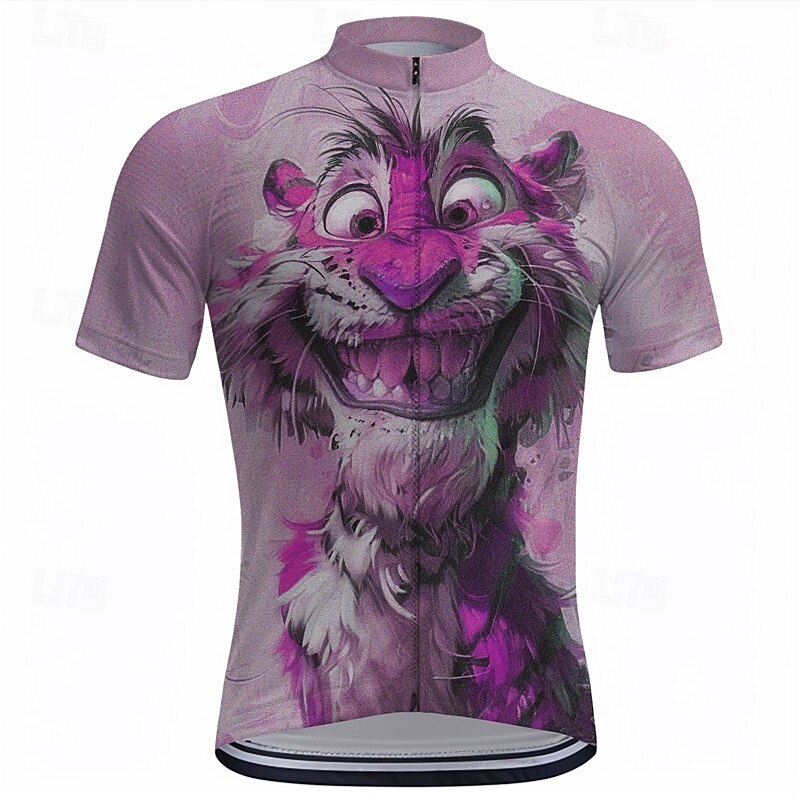 Men's Cycling Jersey Cartoon Tiger Short Sleeve Bike Tee Tshirt Top with 3 Rear Pockets Mountain Bike MTB Road Bike Cycling Quick Dry Front Zipper Wicking Sports Blue Purple Green Clothing Apparel4