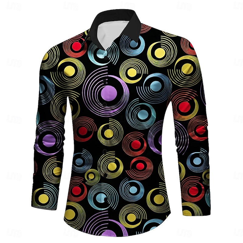Retro Vintage Retro Vintage 1970s 1980s Shirt Hippie Men's Disco Party Casual Daily Shirt