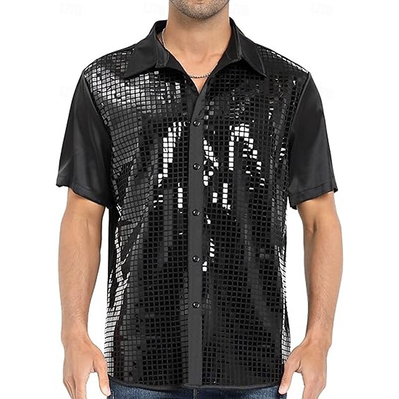 Retro Vintage 1970s Disco Blouse / Shirt Fancy Dress Men's Carnival Costume Halloween Carnival Masquerade Performance Party / Evening Stage Adults' Shirt