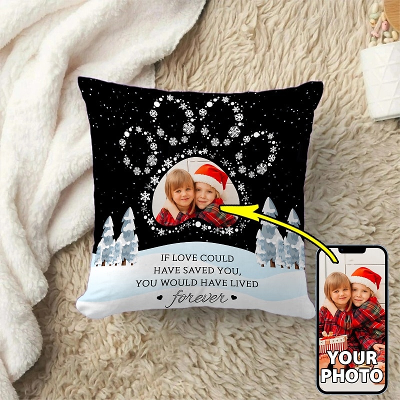 Custom Pillow Cover Add your Image Personalized Gift Memorial Gift Photo Pet Design Picture Pillowcase Cushion Cover 1pc Custom Made2