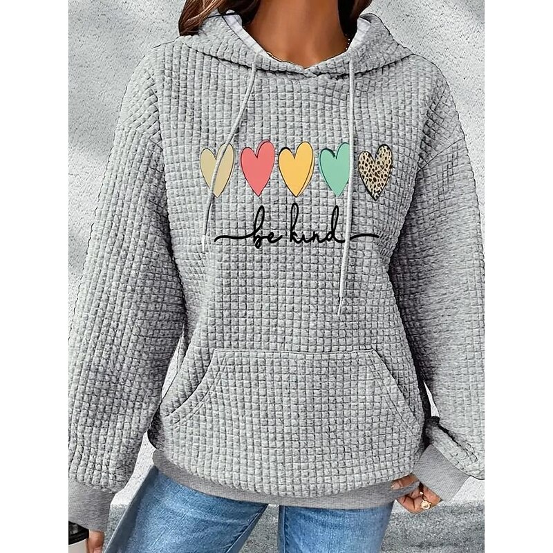 Valentine Women's Heart Hoodie Sweatshirt Pullover Valentine's Day Casual Drawstring Print Front Pocket Active Sportswear Hooded Long Sleeve Top Micro-elastic2