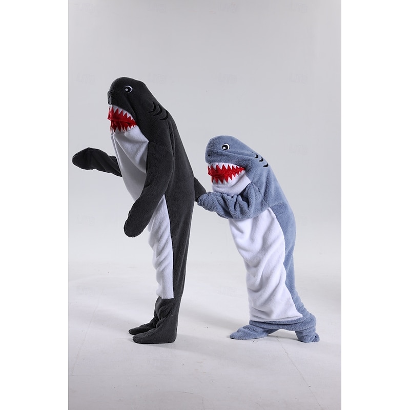 Kid's Adults' Animal Group Costume Onesie Costume Carnival Costume Shark Cartoon Dolphin Onesie Pajamas Kigurumi Pajamas Charm Funny Costume For Men and Women Boys and Girls Carnival Cartoon