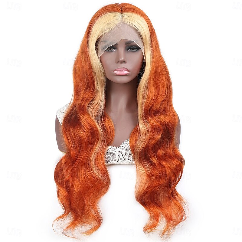 Remy Human hair Wig Ginger Highlights 613#13*4 Lace Wig Body Wave Lace Wig 150% Density For Black Women3