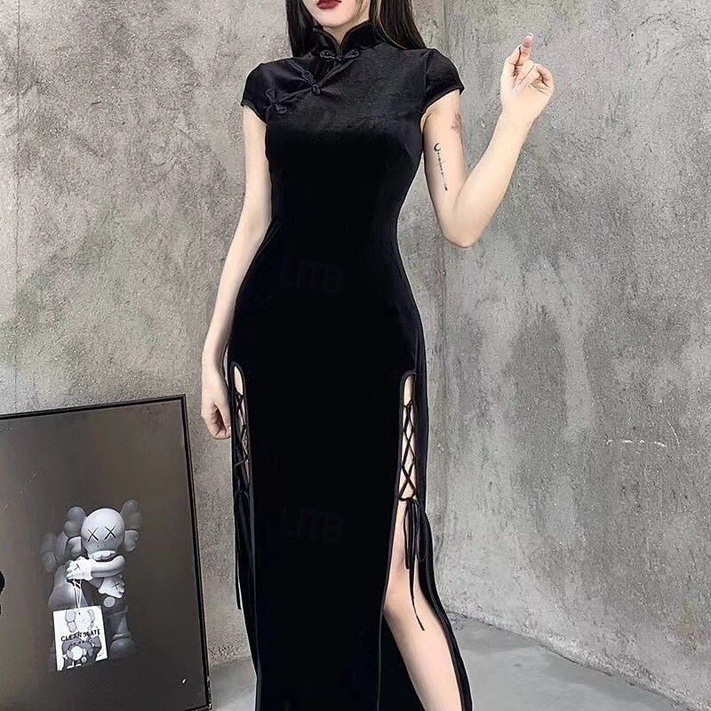 Punk Gothic Dress Solid Color Fancy Dress Women's Fantasy Halloween Carnival Party / Evening Adults' Dress2