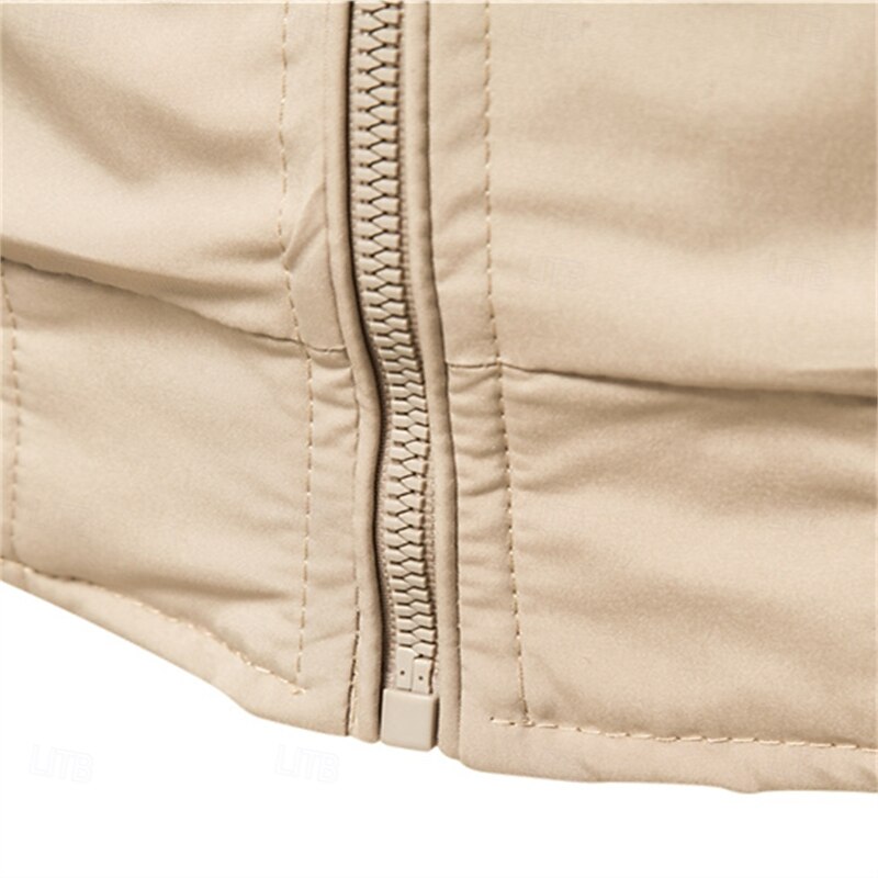 Men's Lightweight Jacket Bomber Jacket Sports Outdoor Casual Daily Windbreaker Zipper Spring &  Fall Color Block Casual Regular Camel Black Green Khaki Dark Blue Jacket4