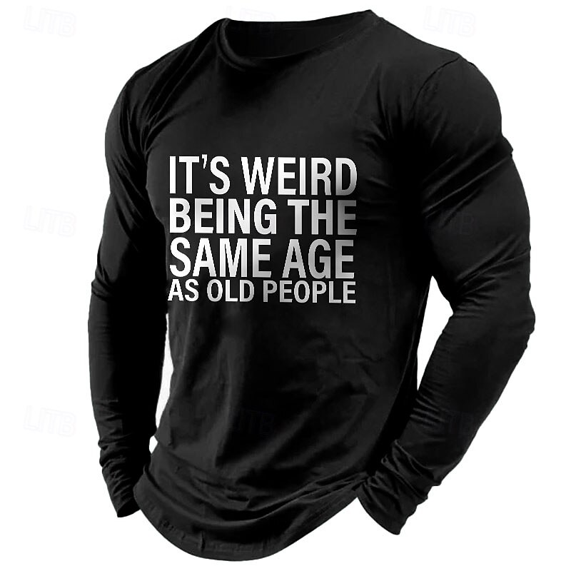 Letter Printed Funny Black Green Dark Blue T shirt Tee Men's Graphic 100% Cotton Shirt Sports Classic Shirt Long Sleeve Comfortable Tee Summer Fall Fashion Designer Clothing S M L XL XXL3