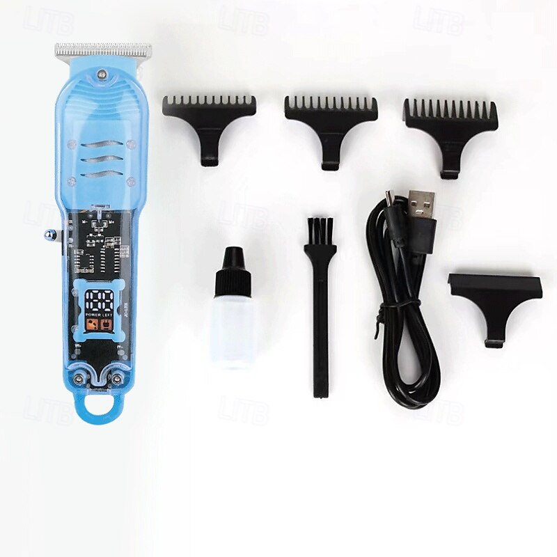 LCD Digital Display Rechargeable Transparent Electric Clipper Protable Electric Hair Clippers Hair Trimmer Professional Transparent Electric Hair Clipper3
