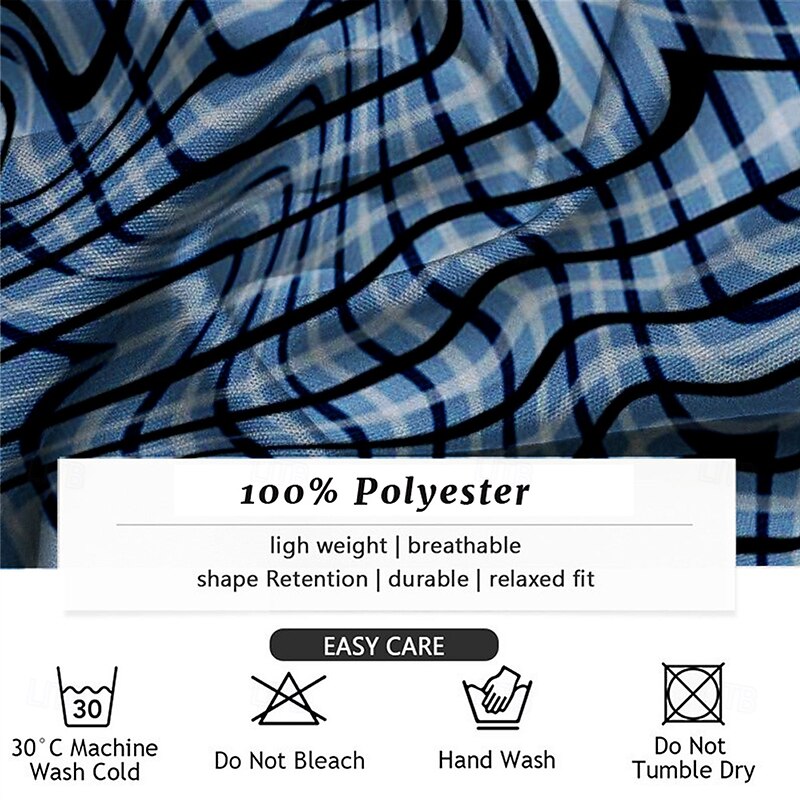 Men's Dress Shirt Button Up Shirt Long Sleeve Casual Business Casual Business Daily Fall Winter Spring & Summer Shirt Collar Button Up 3D Print Blue3