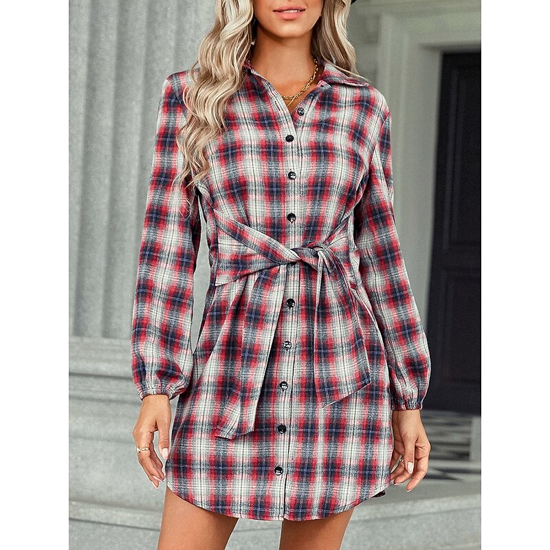 Women's Shift Dress Mini Dress Casual Crew Neck Half Sleeve Black Red Blue Color4