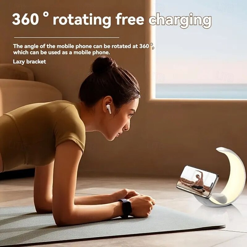 LED Smart Light Magnetic Five-in-one Wireless Charger, The Moonlight Lamp With Touch Wake-up Function, Supports Wireless Charging Of Headphones, Mobile Phones, And Smartwatches3