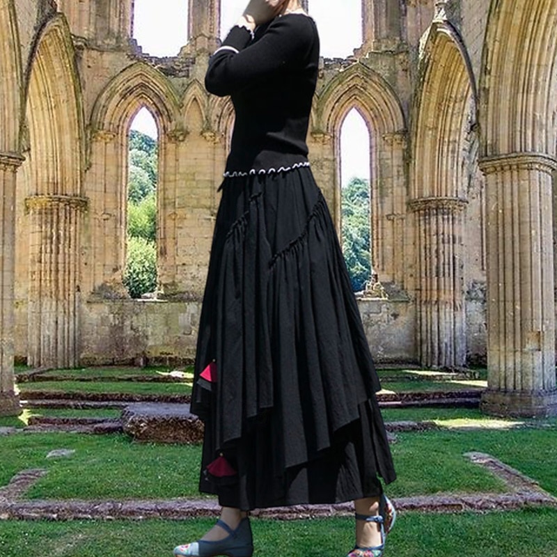 Retro Vintage Skirt Fancy Dress Women's Fantasy Masquerade Casual Daily Adults' Skirt2