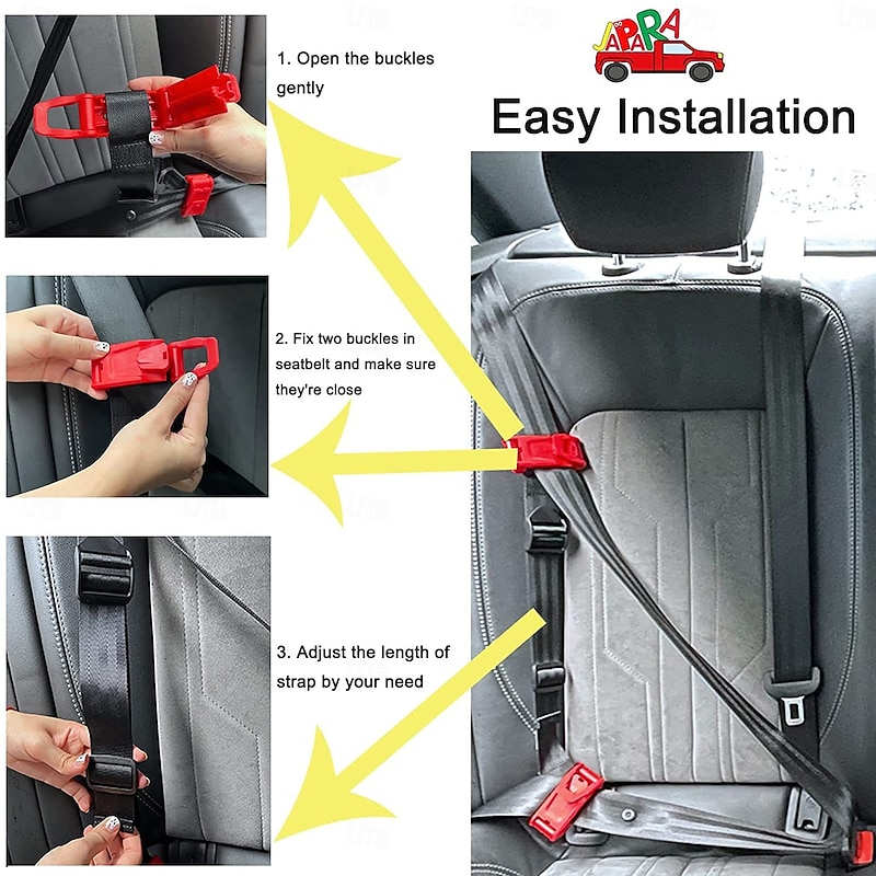 Kids Seat Belt Adjuster Car Seatbelt Adjuster with Clip and Position Belt Strap for Kids Protect Shoulder and Neck Seat Belt Adjuster for Kids2