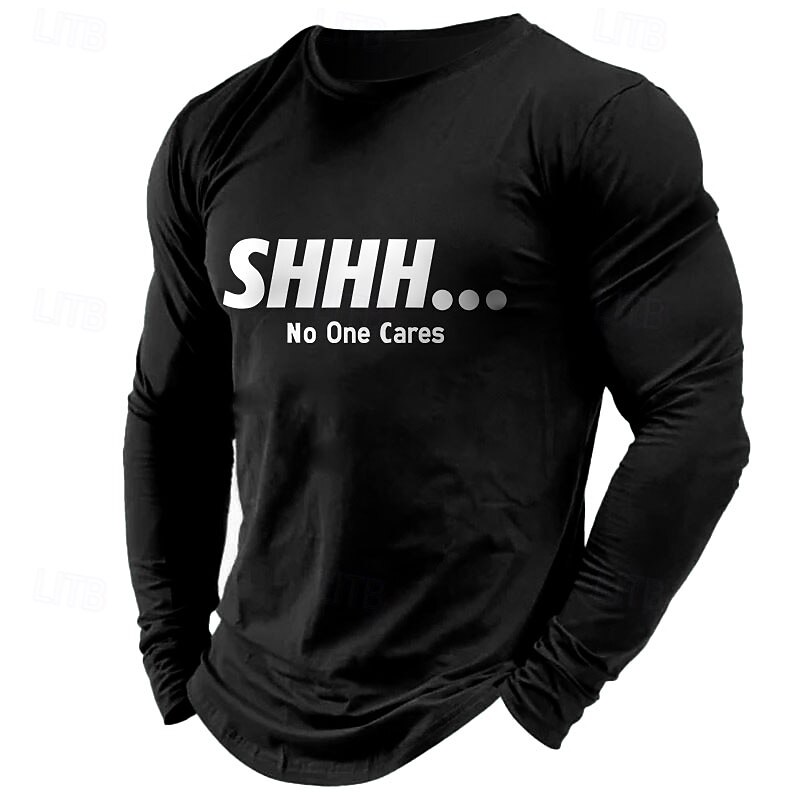 Mens Long Sleeve Graphic T-Shirt: 