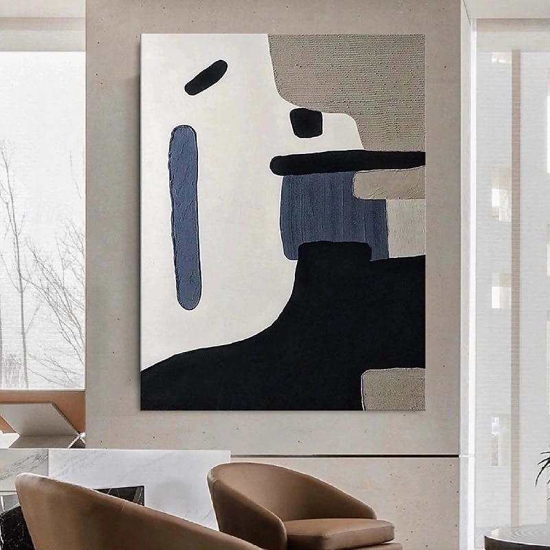 Beige Wabi Sabi oil painting handmade Wall Art Black Beige Abstract Painting Large Black Minimalist painting Wall Art Beige Textured Canvas Painting Neutral Wall Art Decor paintings2