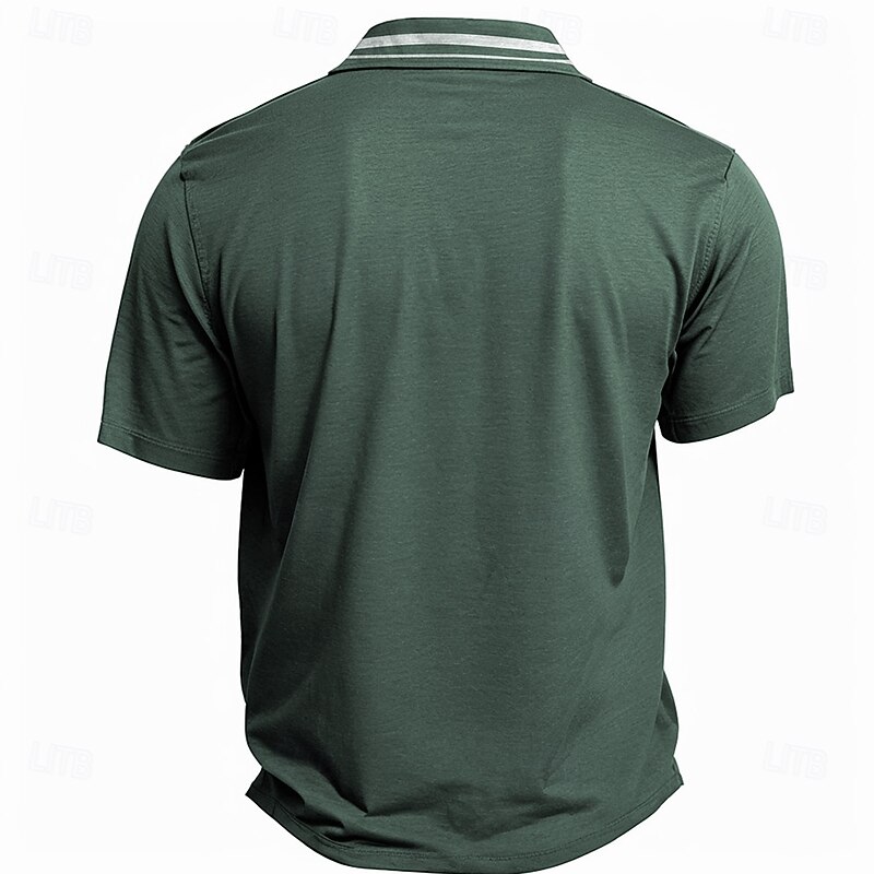 Men's American Flag Patriotic Golf Shirt Short Sleeve Polo Shirts Collared Shirts Casual Streetwear Vacation Wear Party Outfits Buttons 3D Print Summer Blue Purple Green2