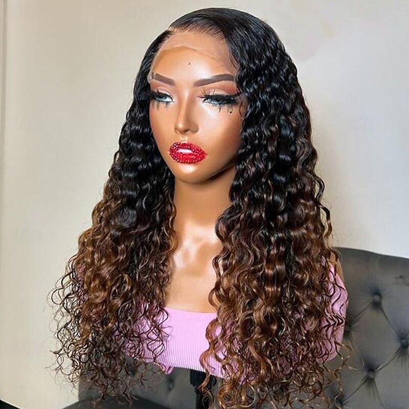 Unprocessed Virgin Hair 13x4 Lace Front Wig Free Part Brazilian Hair Curly Multi-color Wig 130% 150% Density with Baby Hair Ombre Hair For Women wigs for black women Long Human Hair Lace Wig4