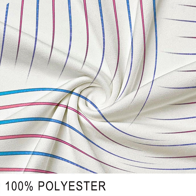 Men's Geometric Polo Shirts Golf Polos Shirts Short Sleeve Polo Shirts Collar Casual Vacation Dailywear Buttons 3D Print Summer Blue2