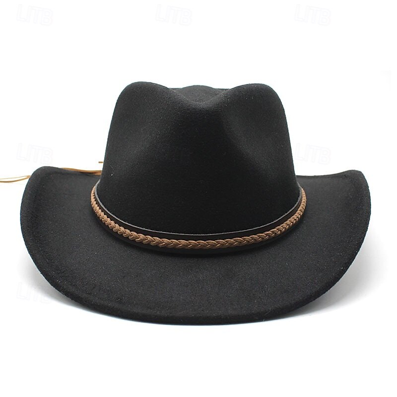 Cowboy Hats,Jazz Hat Refined Holiday Ladies Men Chapeu Westerly Cowboy Hat Gentleman Cowboy Wide Stripe Jazz Hat3