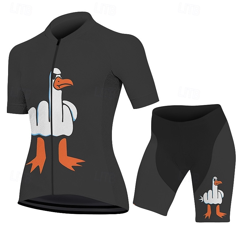 Women's Cycling Jersey with Shorts Short Sleeve Mountain Bike MTB Road Bike Cycling Black Green Grey Cartoon Bike Spandex Sports Cartoon Clothing Apparel2