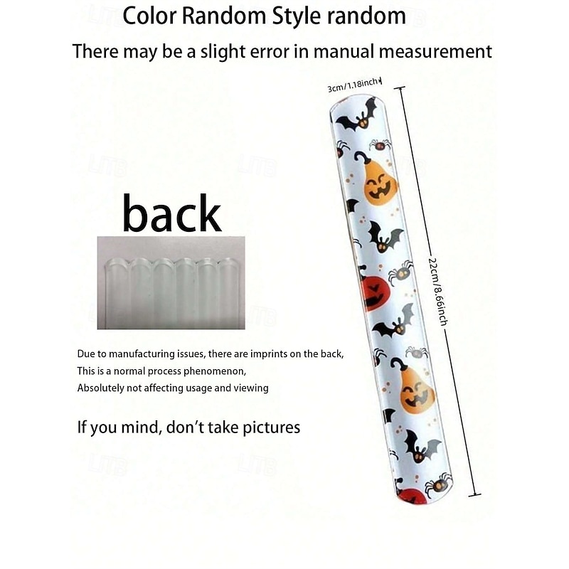 12pcs Halloween Slap Bracelets for Children Birthday Gift Snap Band Bracelets for Girl Boy Game Toy Party Party Favors School Goodie Bags3