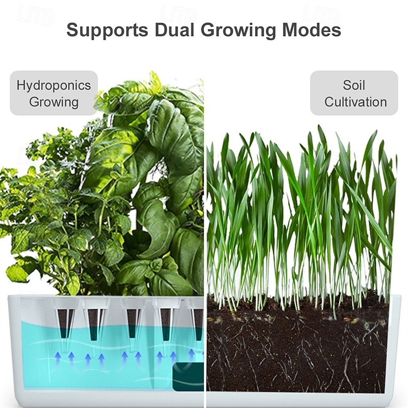 Smart Hydroponics Growing System Indoor Herb Garden Kit 9 Pods Automatic Timing with Height Adjustable 15W LED Grow Lights 2L Water Tank Smart Water Pump for Home3