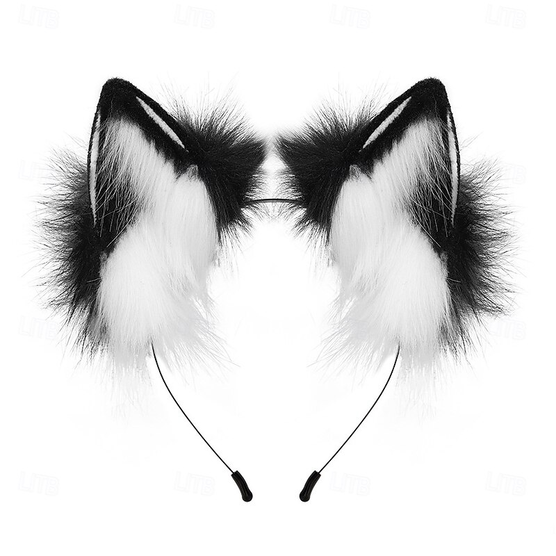 Fuzzy Fox Ears Headband Handmade Cos Costume With Realistic Features Cosplay Kawaii Props Carnival Head Accessories2