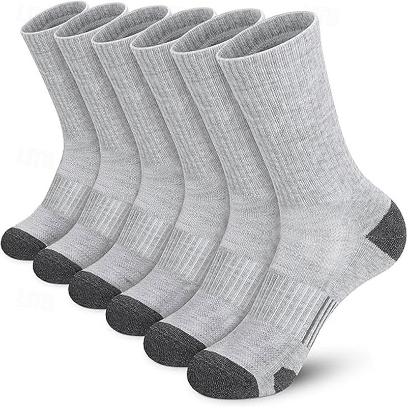 Men's 6 Pairs Multi Packs Socks Running Socks Casual Socks Black White Color Color Block Sports & Outdoor Daily Vacation Basic Medium Spring Fall Fashion Casual4