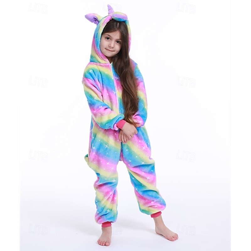 Kid's Animal Onesie Costume Carnival Costume Cartoon Unicorn Onesie Pajamas Kigurumi Pajamas Charm Funny Costume For Girls' Carnival Cartoon2