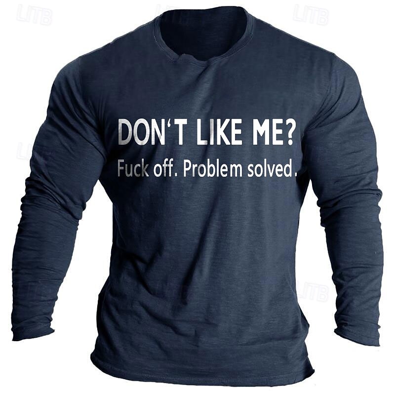 Funny Letter Print Black Wine Dark Blue T shirt Tee Men's Graphic 100% Cotton Shirt Sports Classic Shirt Long Sleeve Comfortable Tee Summer Fall Fashion Designer Clothing S M L XL XXL3