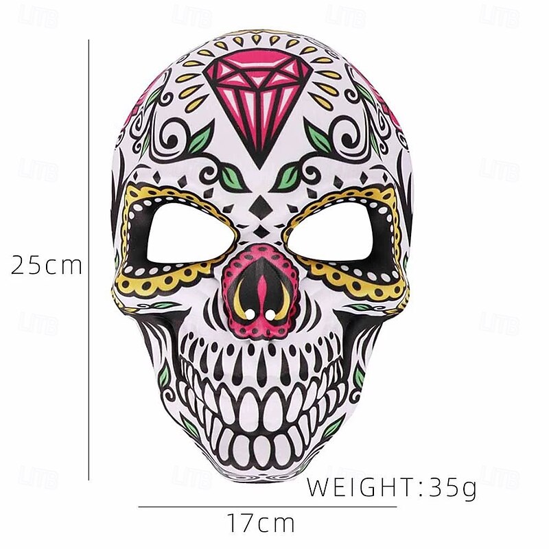 Sugar Skull Halloween Mask Halloween Adults' Men's Women's Halloween Carnival Day of the Dead Easy Halloween Costumes Dress Up3