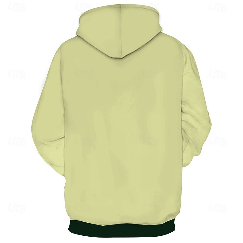 Men's Pumpkin Funny Hoodie Hoodies Sweatshirt Fashion Long Sleeve Crew Neck Dark Green Green Fall Winter Designer2