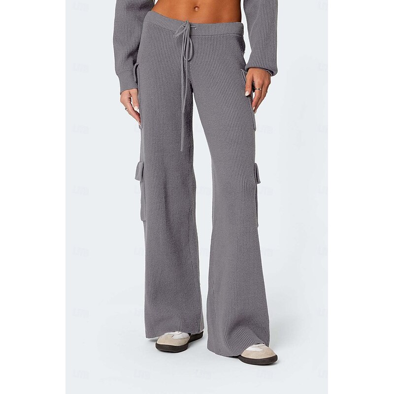 Women's Pullover Sweater Jumper Daily Casual Solid Color Hooded Pocket Long Sleeve Regular Tops Knit Home Work Daily Gray Fall Winter4