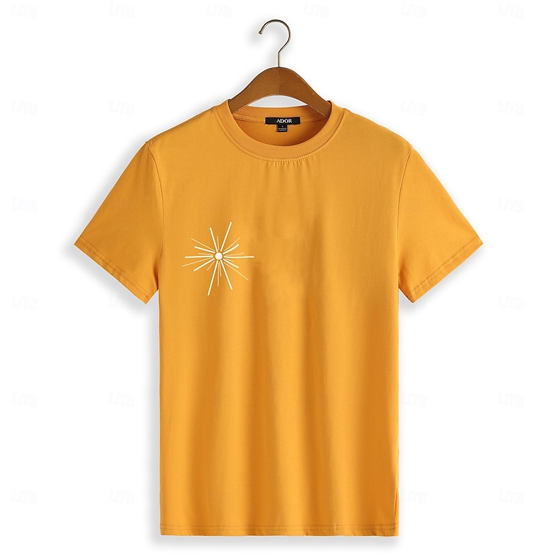 Men's Graphic T Shirt Tee Top Short Sleeve T shirt Crew Neck Shirt Fashion Outdoor Casual Street Casual Daily Orange Spring & Summer Clothing Apparel S M L XL XXL3