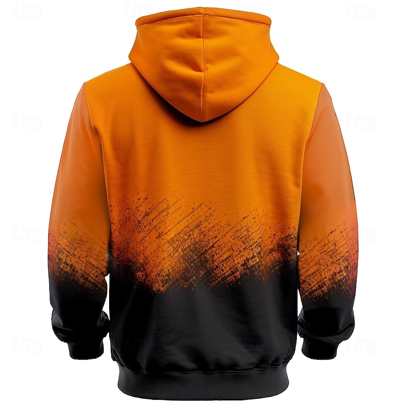 Halloween Men's Pumpkin Hoodies Fashion Cowboy Long Sleeve Hooded Orange Pocket 3D Print Fall Winter Designer2