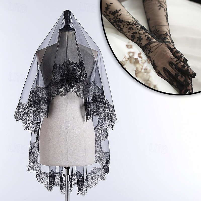 Punk & Gothic Gloves Veil Fancy Dress Women's Halloween Carnival Party Evening Wear Adults' Gloves Headband