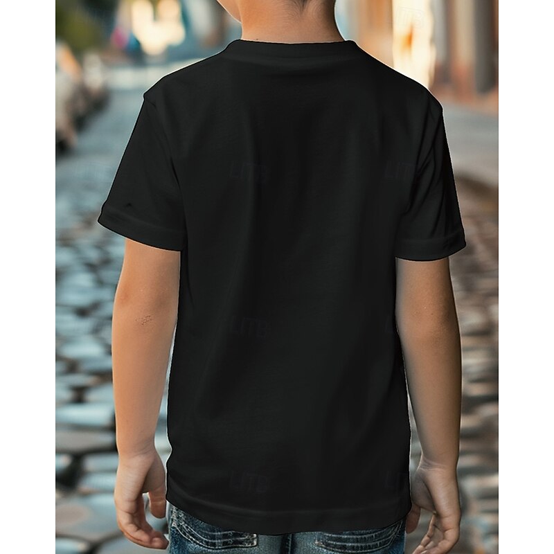 Boys 3D Cartoon T shirt Tee Short Sleeve Summer Spring Fashion Basic 100% Cotton Kids 4-12 Years Crew Neck Outdoor Casual Daily Regular Fit2