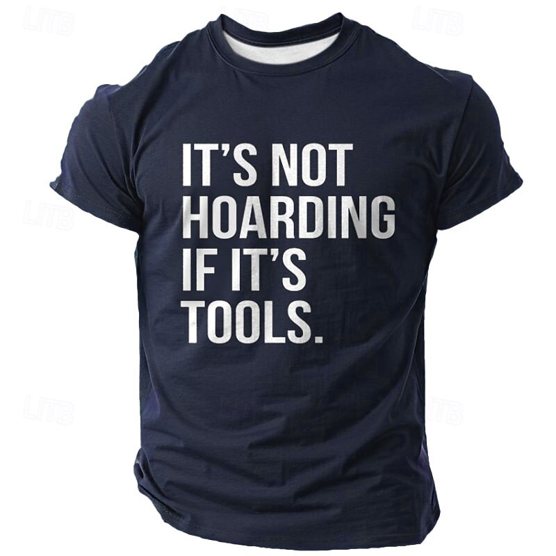 Men's Funny Graphic T-Shirt - 'It's Not Hoarding If It's Tools' Short Sleeve Handyman Hobby Lifestyle Tee3