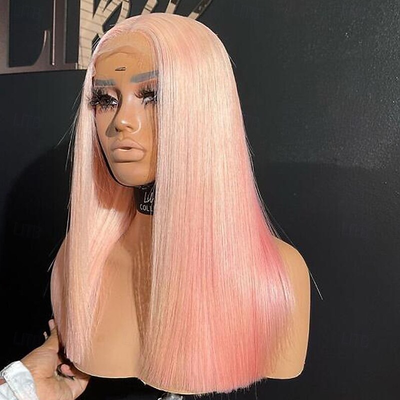 Remy Human Hair 13x4 Lace Front Wig Middle Part Brazilian Hair Silky Straight Multi-color Wig 130% 150% Density with Baby Hair Ombre Hair Glueless For Women Long Human Hair Lace Wig2