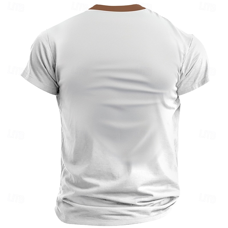 Men's Halloween Turkey Henley Shirt Short Sleeve 3D Print Designer Cartoon Party Casual Festival Summer Winter Spring &  Fall Light Blue White Yellow Red Dark Green Henley Henley T-Shirt2