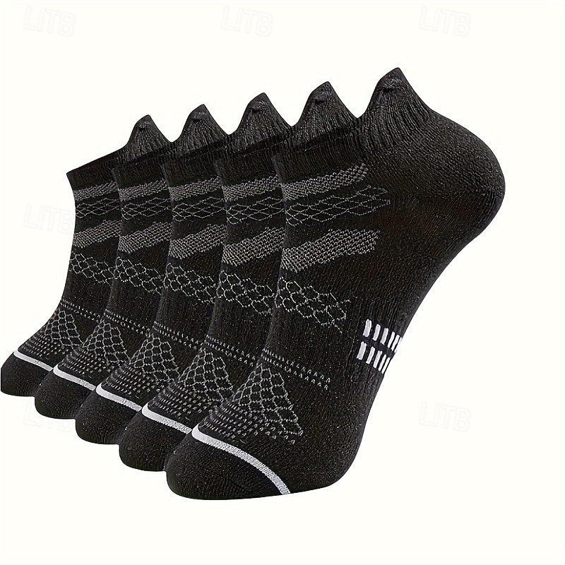Men's 5 Pairs Multi Packs Socks Running Socks Casual Socks White Yellow Color Color Block Sports & Outdoor Daily Vacation Basic Medium Spring Fall Fashion Casual3