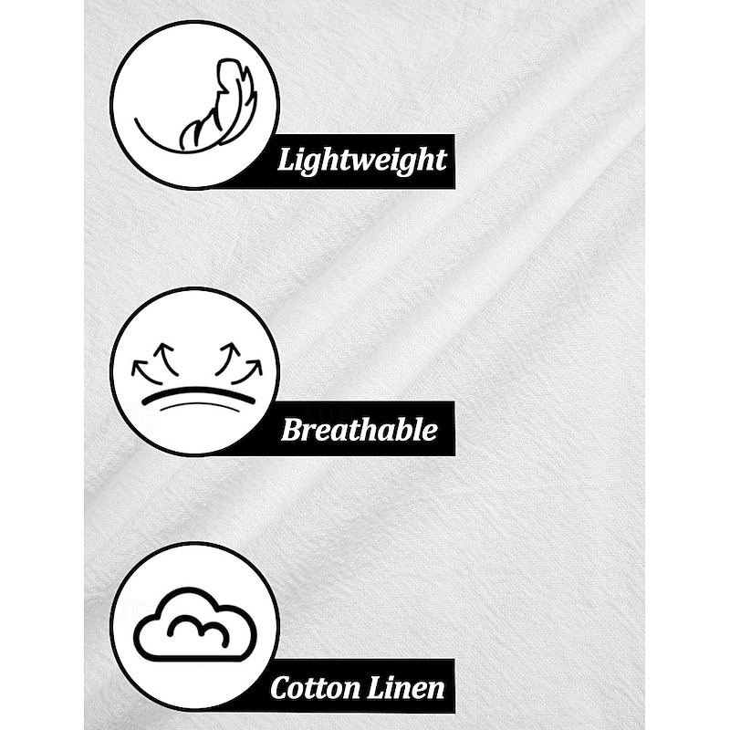 Men's Shorts Linen Shorts Summer Shorts Pocket Side Button Straight Leg Solid Color Comfort Breathable Knee Length Casual Daily Vacation Fashion White Green Inelastic3