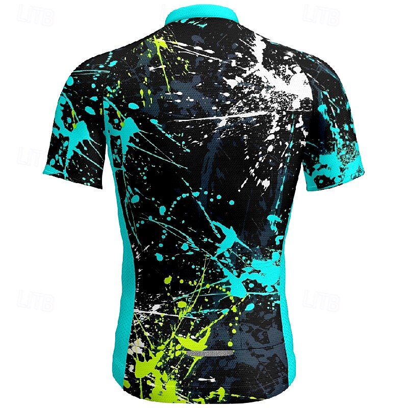 Men's Cycling Jersey Graphic Graffiti Short Sleeve Bike Tee Tshirt Jersey with 3 Rear Pockets Mountain Bike MTB Quick Dry Anatomic Design Wicking Breathable Sports Black Blue Purple Clothing Apparel2