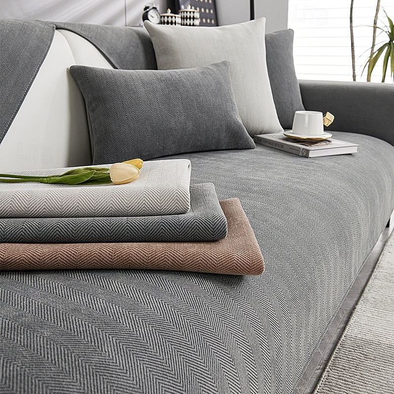 All-Season Chenille Couch Cover - Soft and Durable Fabric for Year-Round Comfort - Elegant Design Enhances Any Living Space - Protects Your Sofa from Spills, Stains, and Scratches