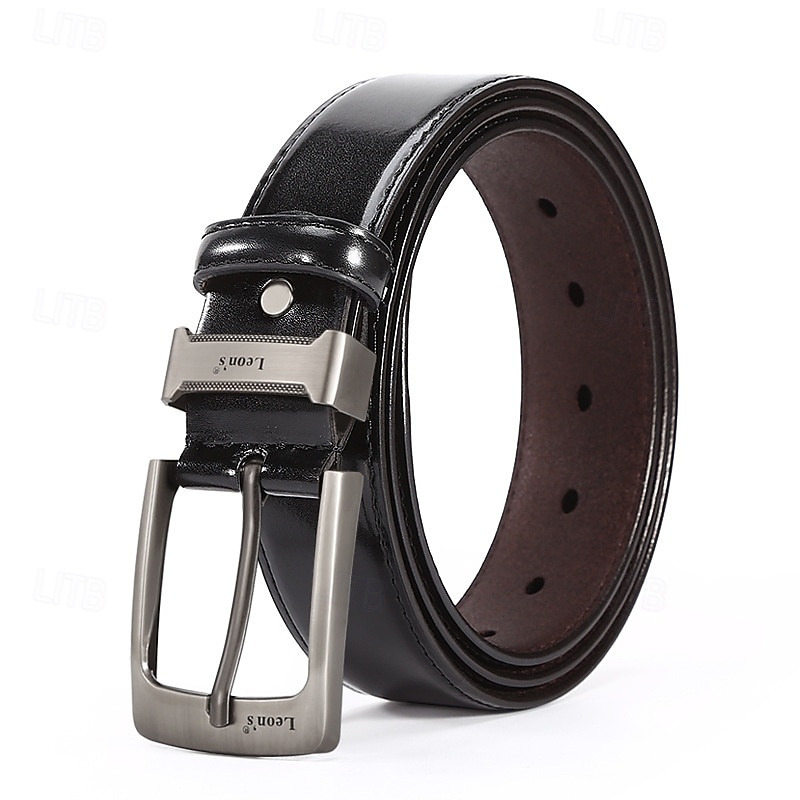 Men's Belt Waist Belt Black PU Alloy Durable Adjustable Plain Outdoor Daily2