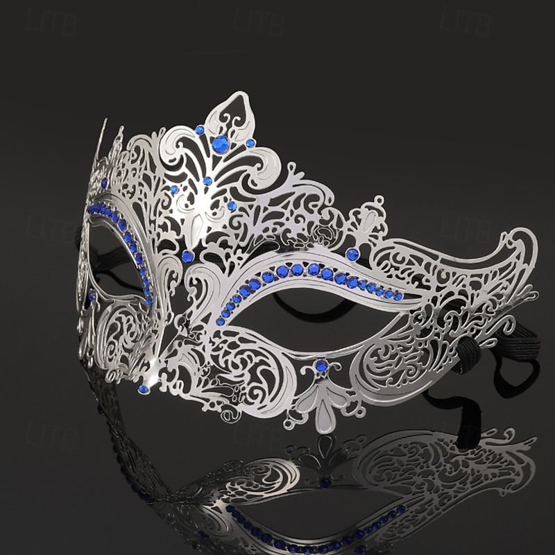 Greek Goddess Roman Halloween Mask Venetian Mask Columbina Carnival Mask Metal Finish Sexy Costume Half Face Adults' Women's Halloween Carnival Mardi Gras Party Masquerade Carnival of Venice Easy4