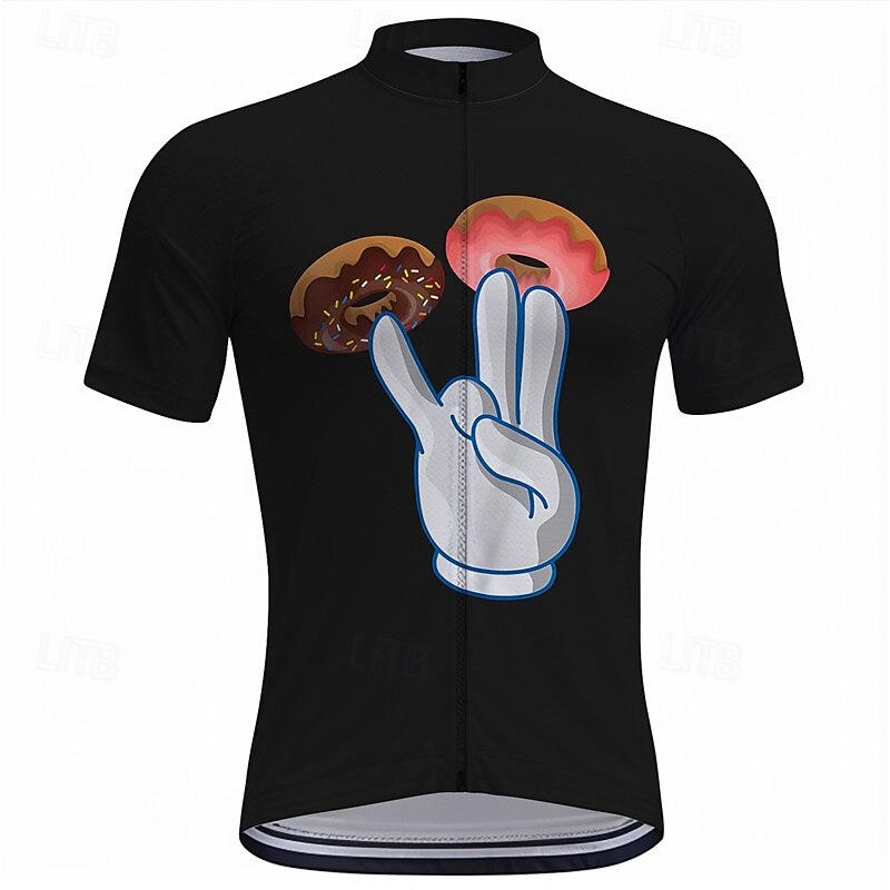 Men's Cycling Jersey Cartoon Short Sleeve Bike Tee Tshirt Top with 3 Rear Pockets Mountain Bike MTB Road Bike Cycling Quick Dry Front Zipper Wicking Sports Black Blue Green Clothing Apparel2