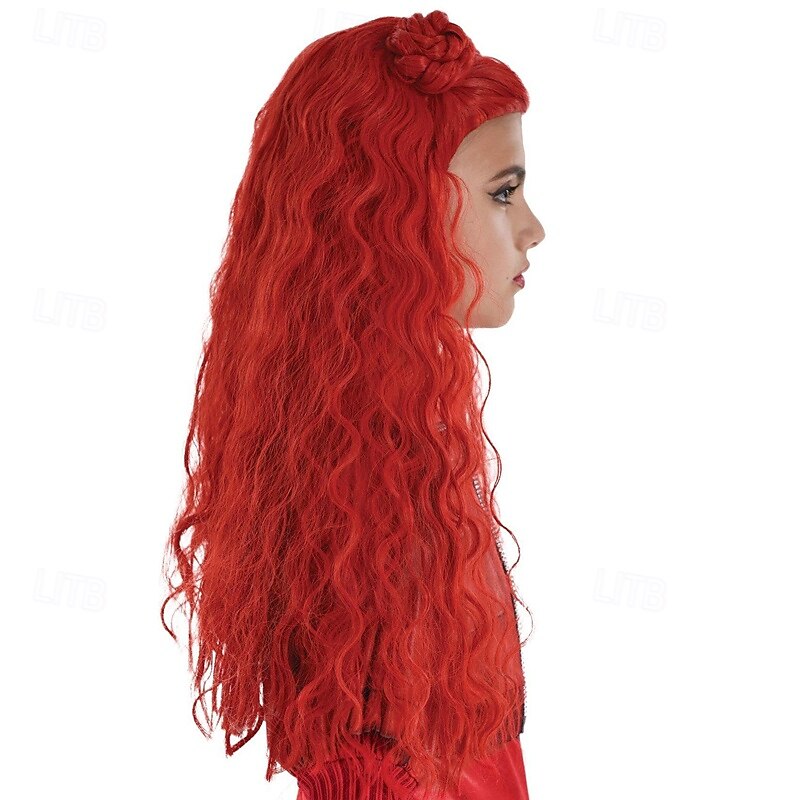 Descendants 4 Red Costume Wig for Girls Halloween Cosplay Party Wigs3